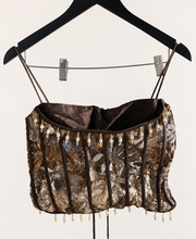 Brown Crop Top Sphagetti Top Indo Western