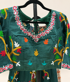 Green Garba Lehenga Set Folk Style