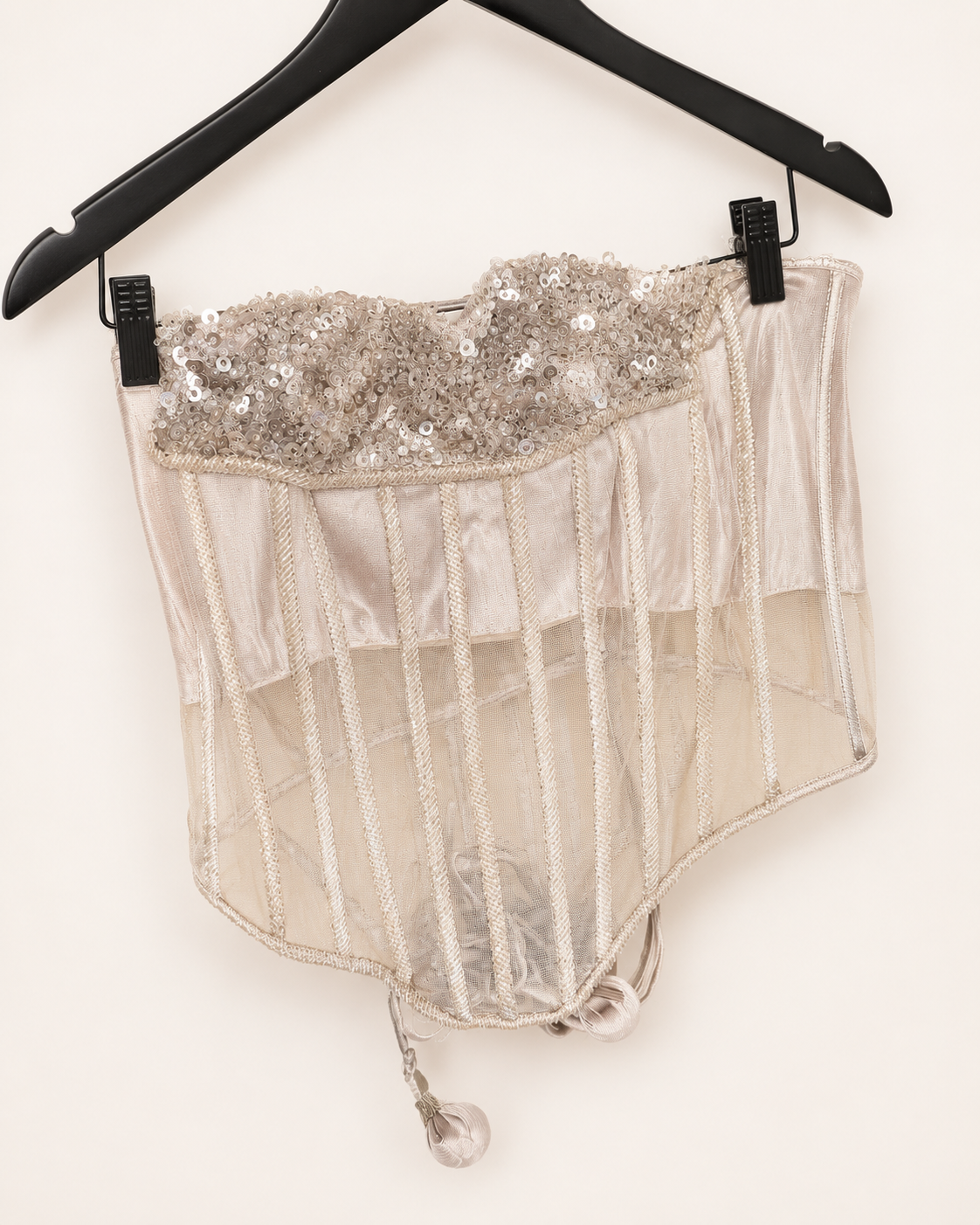 Tube Top Champagne Pink Corset Pre-Stiched Saree