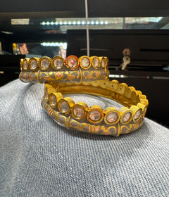 Grey polki designer bracelet