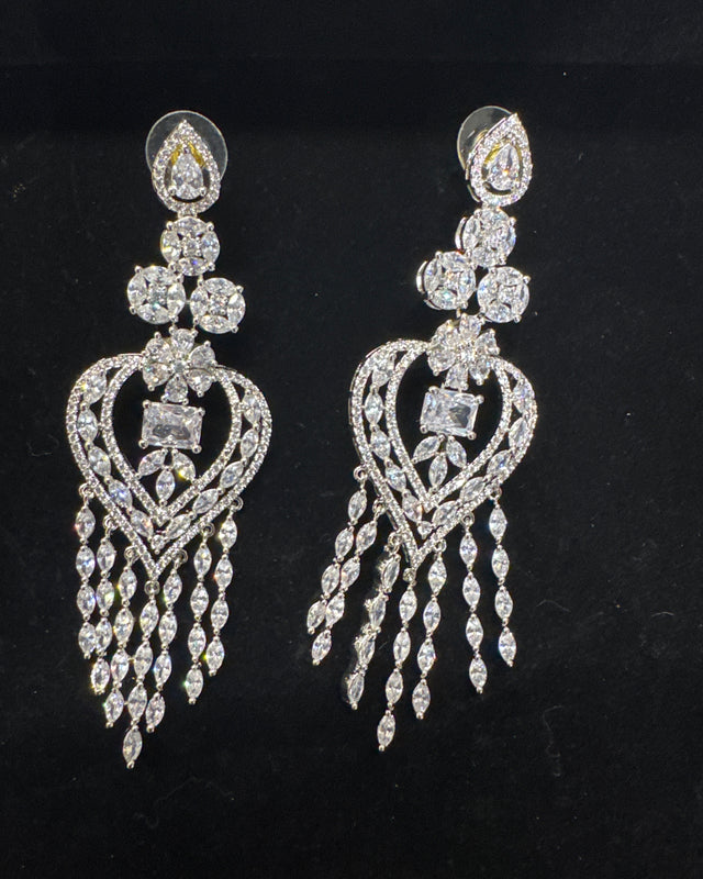 Diamond fancy dangling studs earring