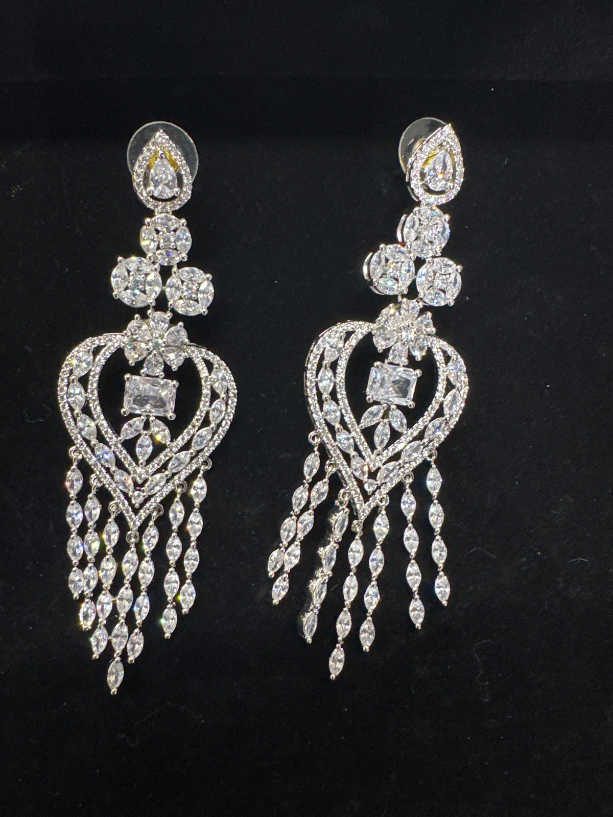 Diamond fancy dangling studs earring