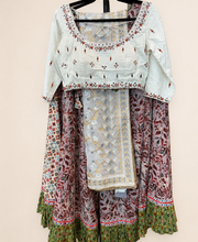 Light Pink Leaf and White Dupatta Lehenga Set