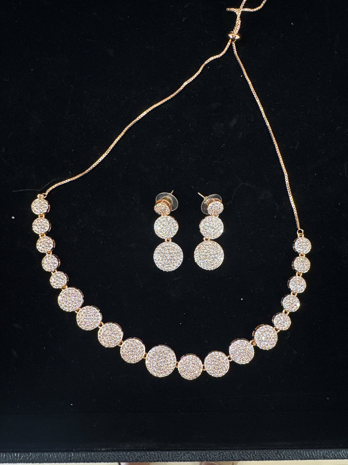 Rose gold diamond chandelier set in rose gold