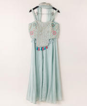 Blue Tassle Top Palazzo Set