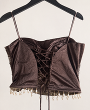 Brown Crop Top Sphagetti Top Indo Western