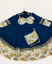 Blue and White Floral Riniya Lehenga Set