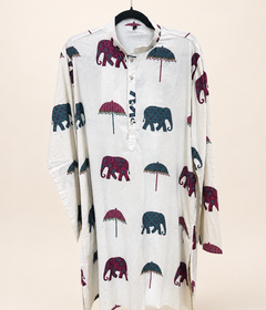Men’s Khadi Cotton Kurta Pink and White