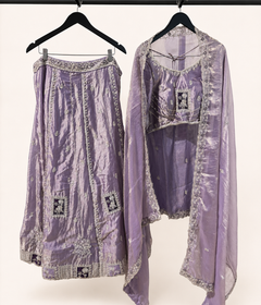 Royal Purple Metallic Lehenga Set