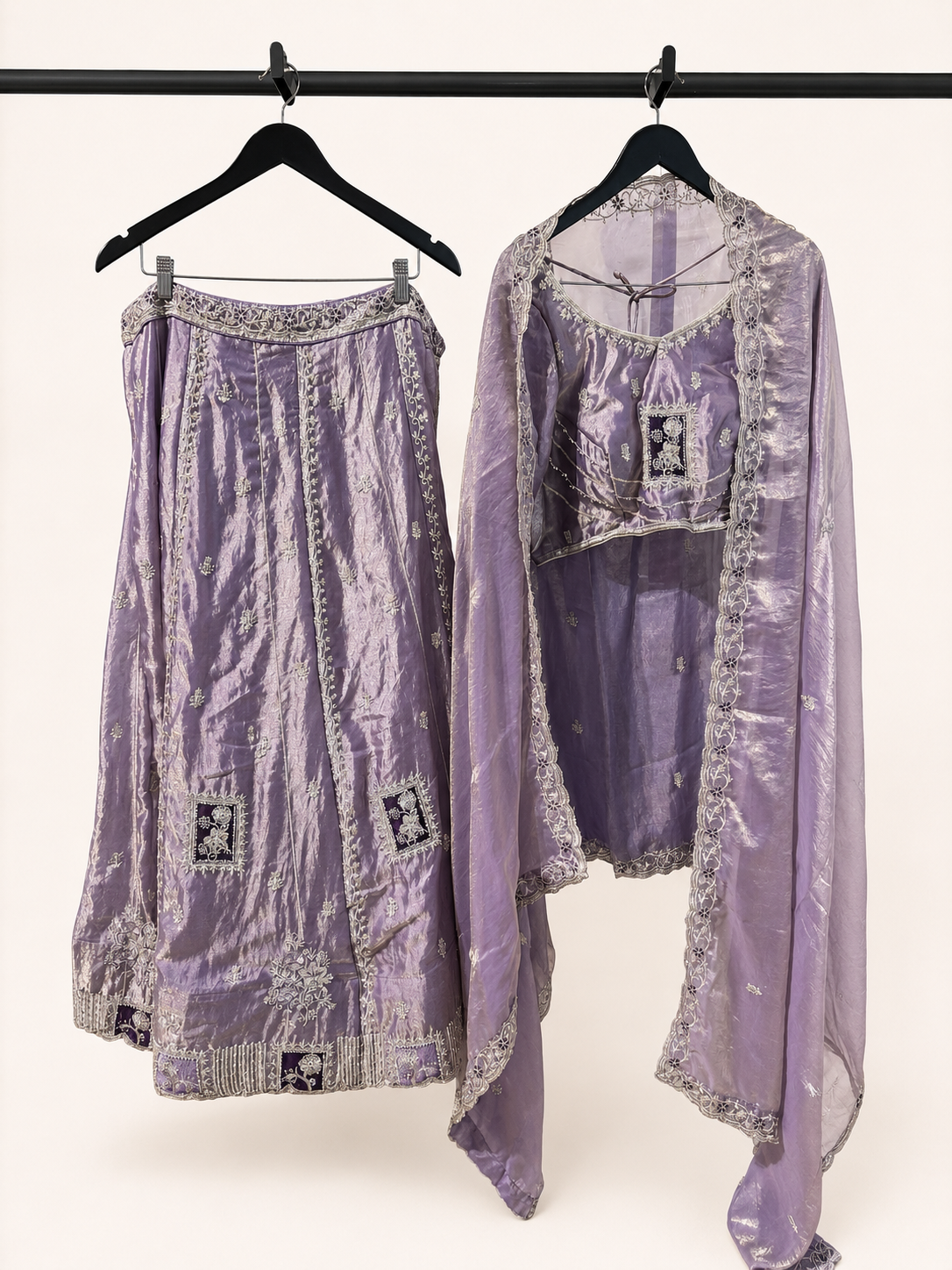 Royal Purple Metallic Lehenga Set