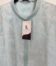 Baby Blue Traditional Elephant Pattern Deluxe Kurta