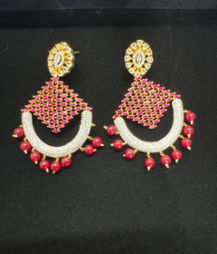 Ruby Diamond Dangling Earring