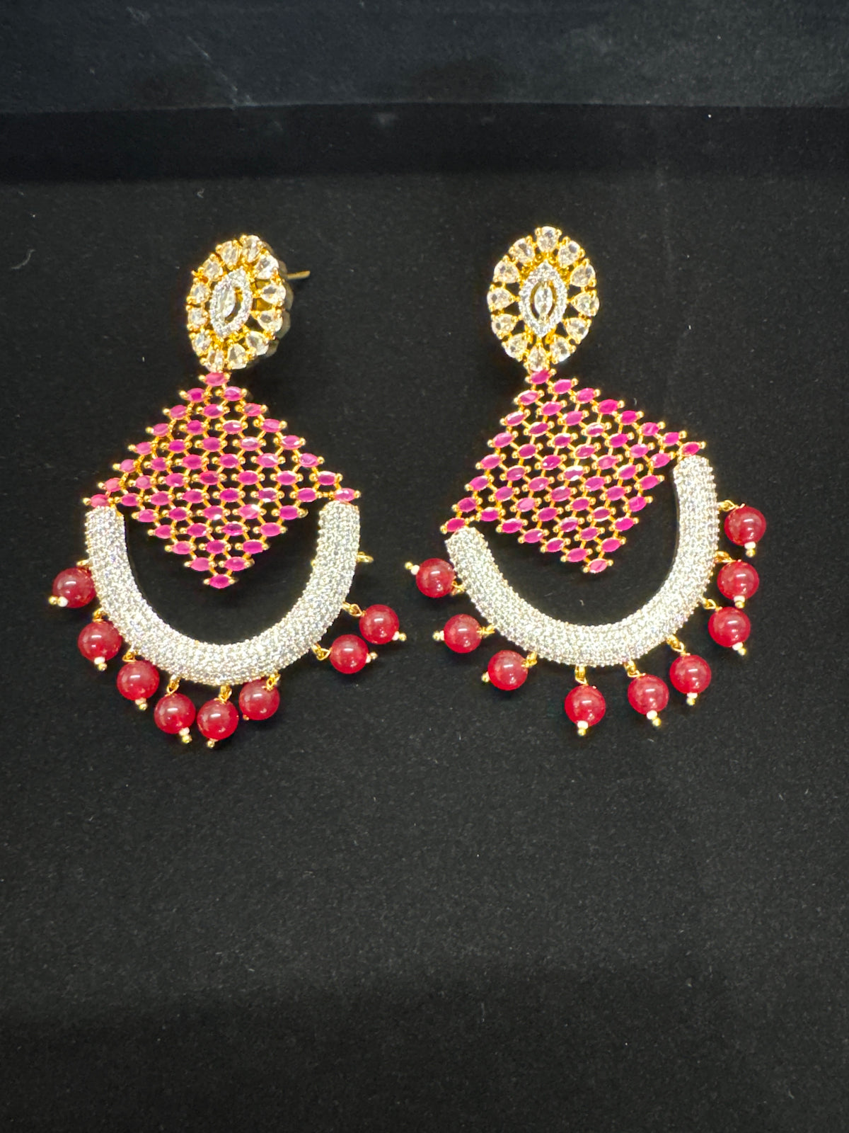 Ruby Diamond Dangling Earring