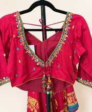 Bright Red Traditional Garba Lehenga Set
