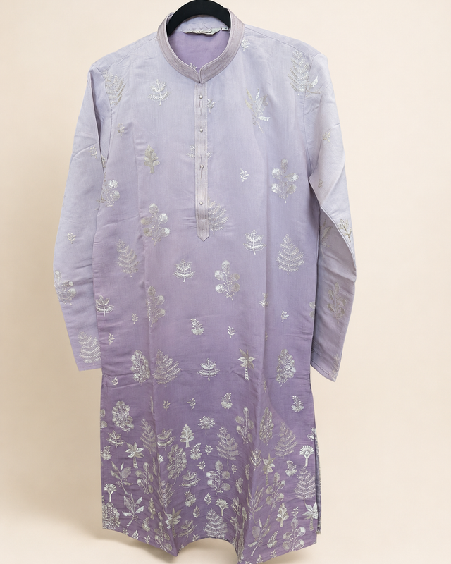Ombre Pink Traditional Pattern Deluxe Kurta