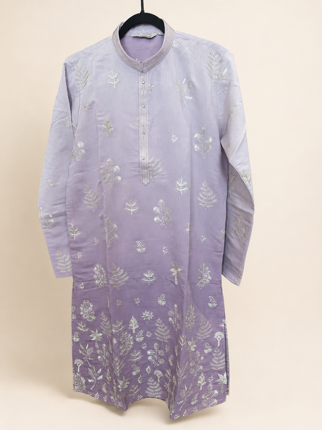 Ombre Pink Traditional Pattern Deluxe Kurta