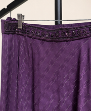 Purple Striped Gown Soft Material Choker Dupatta