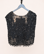 Black Embellished Cape Sleeve Palazzo Set
