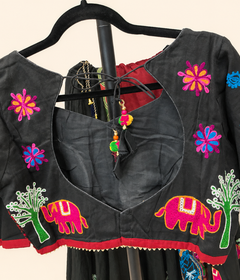 Black Lehenga with Maroon Dupatta