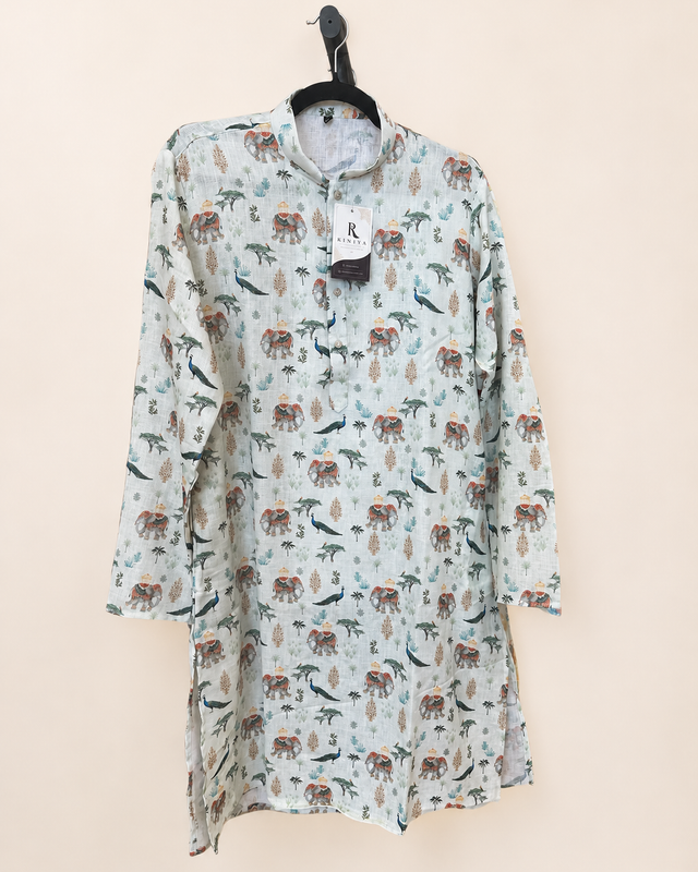 Peacock Men’s Kurta Cotton Colorful