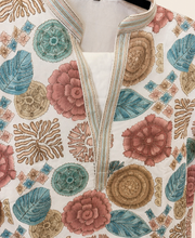 Mens White Kurta with Floral Heavy Design