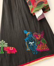 Black Lehenga with Maroon Dupatta