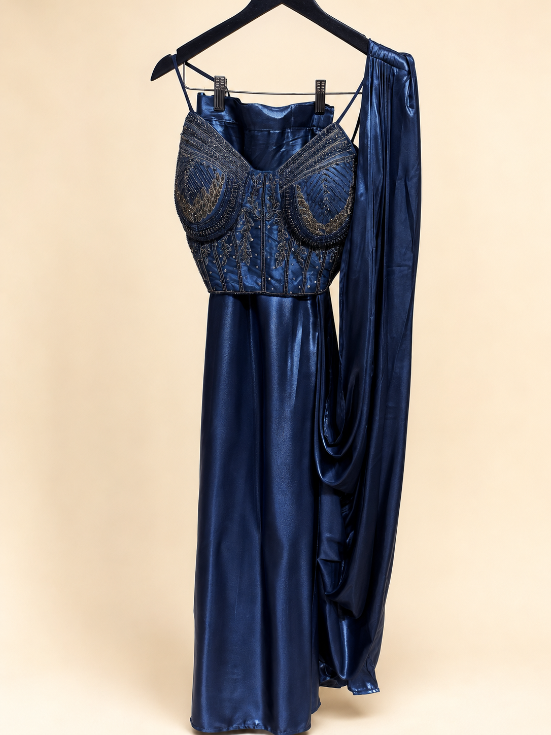 Blue Royale Deluxe Pre-Stiched Saree