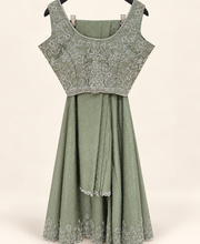 Green Stone Sequence shiny Palazzo Set