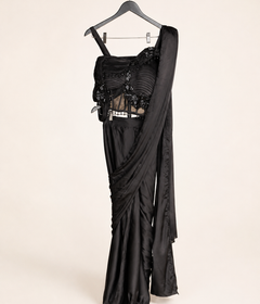 Black Wing Corset Pre-Stiched- Saree