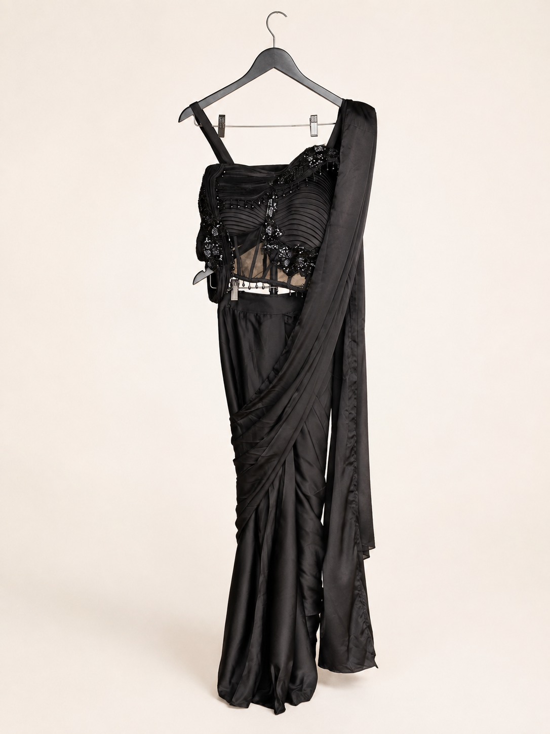 Black Wing Corset Pre-Stiched- Saree