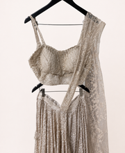 Heavy Rose Gold Champagne Delhi Designer Dress Pre-Stiched stitched sari