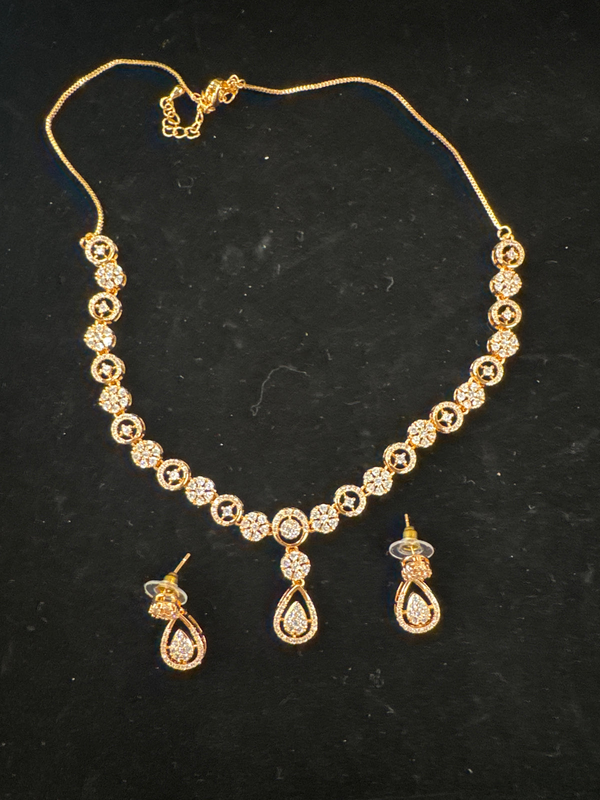 Rose gold diamond circle full set