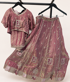 Royal Pink Metallic Lehenga Set
