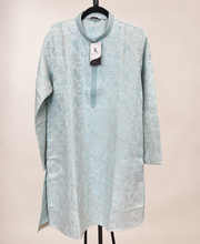 Baby Blue Traditional Elephant Pattern Deluxe Kurta