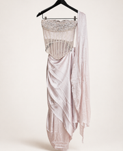 Tube Top Champagne Pink Corset Pre-Stiched Saree