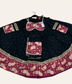 Black and Pink Floral Riniya Lehenga Set