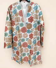Mens White Kurta with Floral Heavy Design