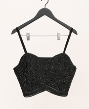 Black Embellished Cape Sleeve Palazzo Set