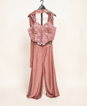 Elegant Plum Palazzo Set Apple cut