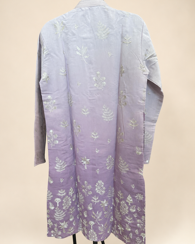 Ombre Pink Traditional Pattern Deluxe Kurta