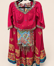 Bright Red Traditional Garba Lehenga Set