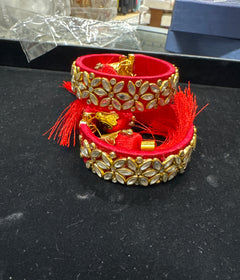 Red Dangle bracelet set of 2