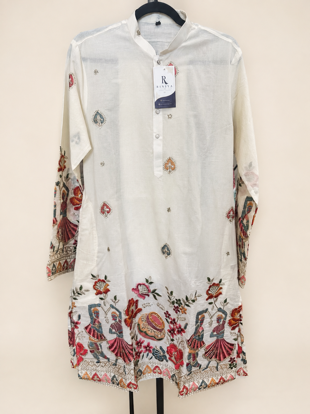 Damian Bead Work Embroidery Kurta with Pant Mens
