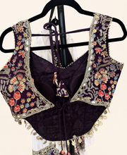 RINIYA White and Purple Garba Lehenga Set