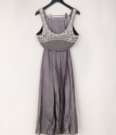 Purple Pearl Crop Top Pre-Stiched  Saree