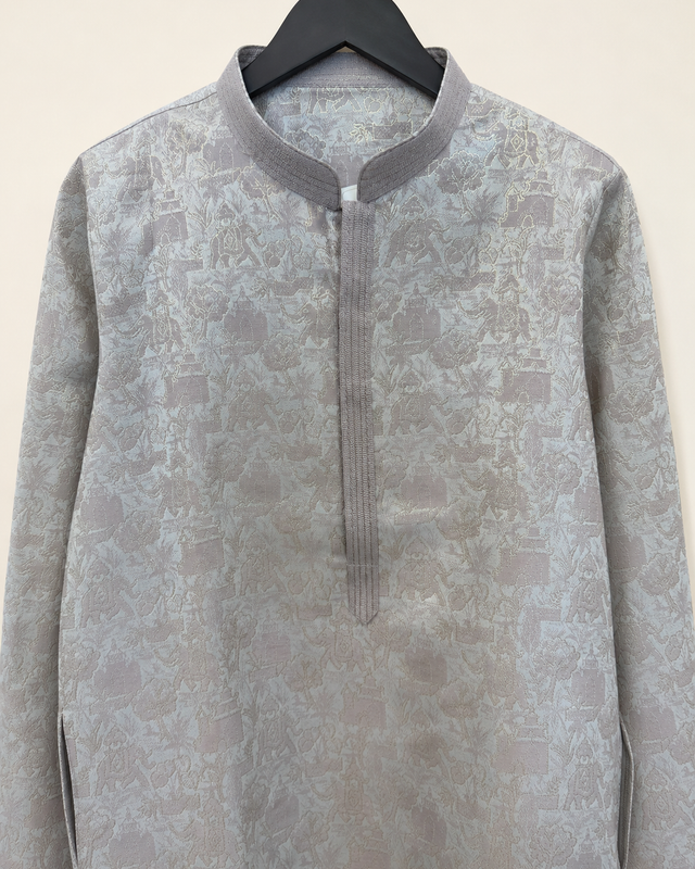 Baby Purple Lavender Traditional Elephant Pattern Deluxe Kurta