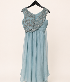 All Light Blue Sober with attached Top Sequence Dupatta Dress