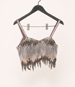 Shiny Brown Co-Ord Set with Jacket as Dupatta