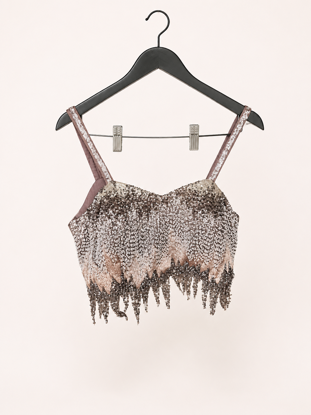 Shiny Brown Co-Ord Set with Jacket as Dupatta