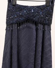 Blue Striped Gown Soft Material Choker Dupatta